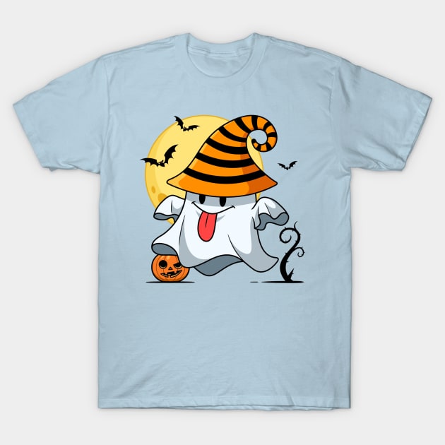 Halloween Season Scary Pumpkin Funny Ghost T-Shirt by Asian Lifestyle